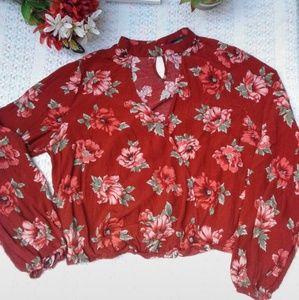 Floral Wrap Crop Top